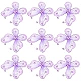 COHEALI 24 Piezas Kit de Decoración Boda con 24 Mariposas de Organza Morada de Poliéster, Diseño Transparente y Resistente para Centros de Mesa y Fiestas DIY