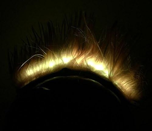 Yellow Fiber Optic LED Light Up Glowing Helmet Mohawk Spike Rechargeable NEW +