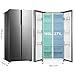 Midea MDRS619FIE46 460L American Side-By-Side Fridge Freezer, Total No Frost, WiFi Smart Control, PlasmaPure Fresh System, 271L Fridge, 189L Freezer, 83.5W x 63.5D x 177.5H cm, Stainless Steel
