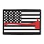 American Flag - B&W - Fireman