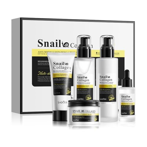 SADOER Snail Collagen HA Niacinamide Facial Skincare Set Kit 5 Piece