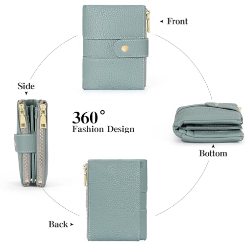GOIACII Small Wallet for Women with Double Zipper Pocket RFID Blocking Ladies Wallet Leather 6
