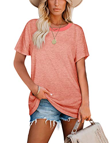 Crewneck T Shirts For Women Plain Tees Short Sleeve Summer Tops Cute Blouses 2Xl #TOP3