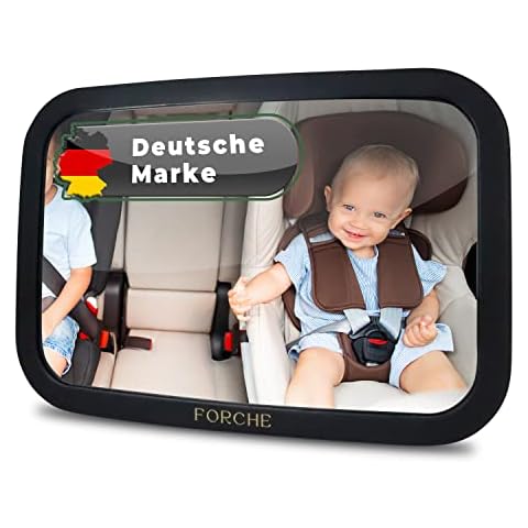 FORCHE® Rücksitzspiegel für Babys aus bruchsicherem Material, Babyspiegel für Kindersitz und Babyschale, 360° schwenkbar, Kinder Autospiegel in optimaler Größe, Spiegel ready to use Cover