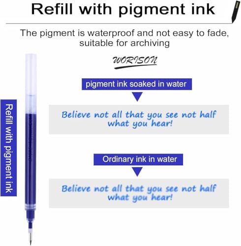 Image of worison Baoke 0.7mm 6pcs Blue and Black Gel pen Ink Roller Ball Pen