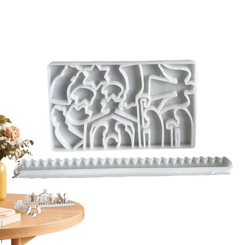 Moldes de silicona para belén – Calendario de Adviento molde de silicona | Molde de silicona | Calendario de Adviento formas epoxi | Molde para calendario de Adviento para decoración navideña
