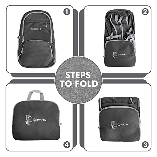 ZOMAKE Foldable Backpack - Lightweight Packable Hiking Daypack 30 L Travel Rucksack Water Resistant Outdoor Sports Camping Bag Walking Trekking for Men Women Seniors