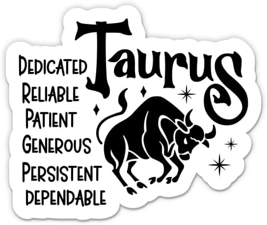 Zodiac Taurus Sign Birthday Stickers - 2 Pack - Waterproof Vinyl for Car, Phone, Water Bottle, Laptop - Taurus Decals (2-Pack)