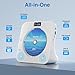 MEGATEK Portable CD Player Bluetooth for Home, Desktop CD Player with Stereo Speakers, FM Radio, USB, LED Display, AUX/Headphone Jack, Remote – White