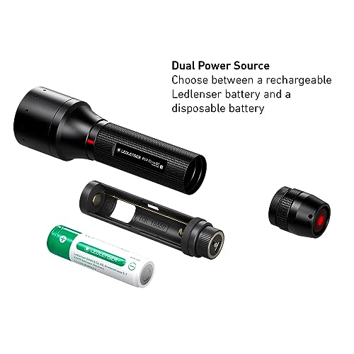 Ledlenser P6R Core QC | 2020 | LED Rechargeable Torch, White, Red, Green, Blue Light Modes, 270lm, Up to 110h Battery, Strobe, Focusable 335m Beam, IP54, Camping, Hiking, Fishing, Hunting, Emergency