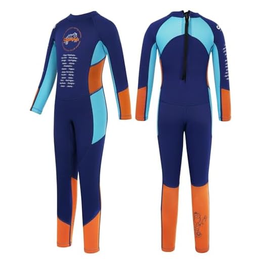 Gogokids Kinder Neoprenanzüge Jungen Thermische Badeanzüge, Rash Guard Einteiler Bademode 2.5mm Neopren Taucheranzug Schnorchelanzug UV 50+, Langarm Grau XL