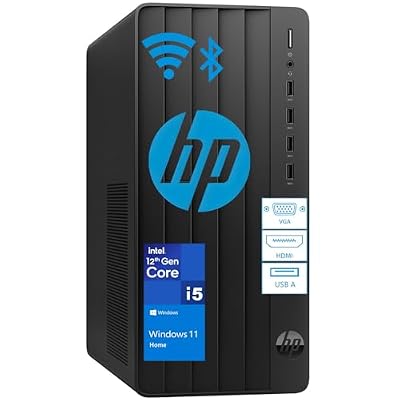 HP Desktop Computer Tower PC - Intel i5-12500T 6-Core, 32GB DDR4 RAM, 1TB PCIe SSD, Windows 11 Home, WiFi, Bluetooth, HDMI, Business Ready with Keyboard Mouse, Jet Black
