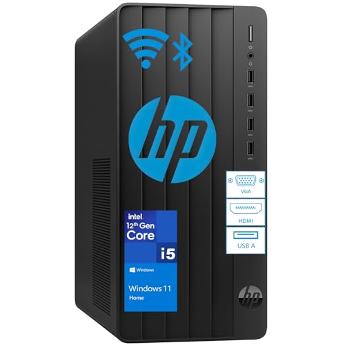 HP Tower PC Desktop Computer for Business, Intel 6-Core i5-12500T (up to 4.40 GHz), 32GB DDR4 RAM, 1TB PCIe SSD, WiFi, Bluetooth, RJ-45, HDMI, Keyboard & Mouse, Windows 11 Home, Jet Black
