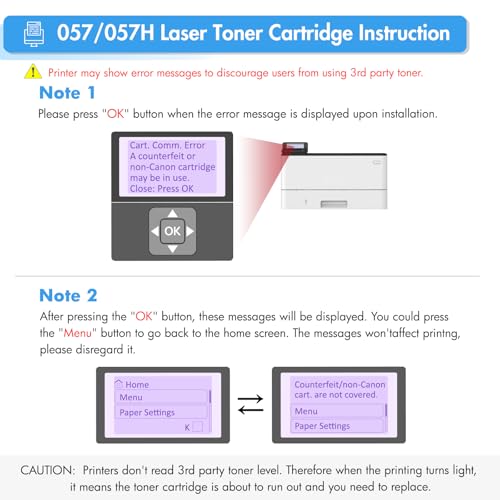 TRUE IMAGE 057 Toner Cartridge Replacement for Canon 057 057H CRG-057 ImageCLASS MF445dw MF448dw LBP226dw LBP227dw LBP228dw MF449dw MF445 LBP220 LBP230 MF440 MF450 Laser Printer Ink (Black, 2-Pack)