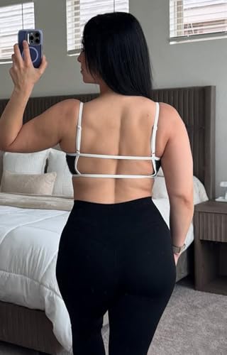 Aoxjox Women's Color Block Workout Sports Bras Fitness Lexi Lined Strappy Bra Athletic Yoga Crop Tank4