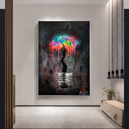 Art mural graffiti multicolore impression haute définition sur toile format vertical 60x90 - 3