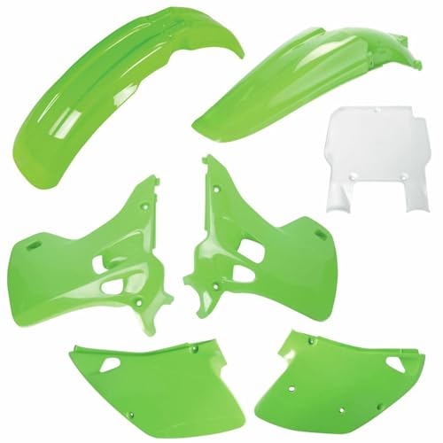 Kit de répliques plastiques Kawasaki par Polisport pour rouler sur piste Enduro