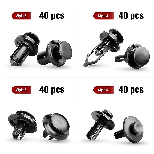 Image of Nilight 120PCS Car Retainer 6.3mm 8mm 9mm 10mm Expansion Screws Replacement Kit Bumper Push Rivet Clips for Honda Acura GM Chrysler Ford Toyota Lexus