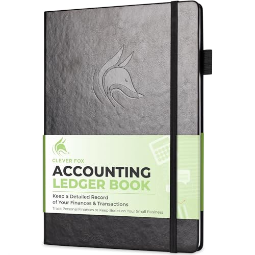 Image of Clever Fox Accounting Ledger Book – Accounting Book for Small Businesses & Personal Use – Columnar Account Book Ledger for Tracking Money, Expenses, Deposits & Balance – Large, 7x10″ (Black)