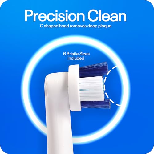 Temple Dental Kit, 6-teiliges Zahnbürstenkopf, kompatibel mit Braun Oral B elektrische Zahnbürste, inklusive Zungenschaber und Zahnseide, 100 Stück – Bild 6