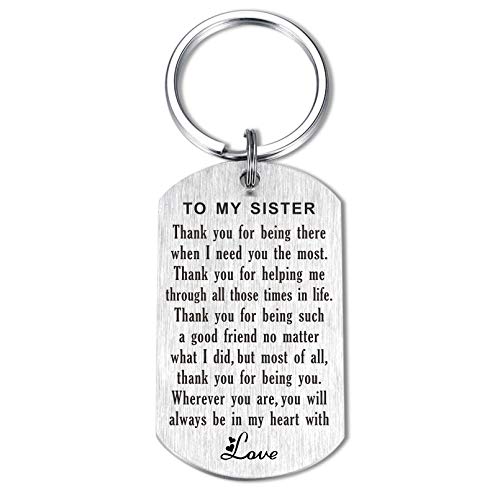 CPLJW Sister Keychain - Sister Birthday Gifts, Sisters Gifts from