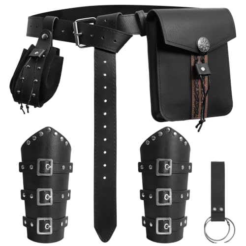 Image of Renaissance Pirate Belt Pouch with Coin Purse Skirt Hike Bracers