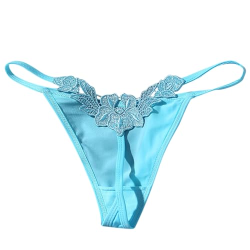 Bragas de encaje para mujer, cintura alta, ropa interior sexy femenina, lencería sin costuras, braguitas sin costuras, braguitas breech sexy ropa universitaria, azul, XXL
