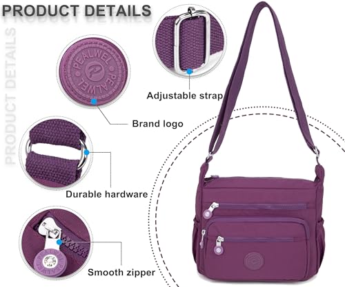 Image of Pealwel Women Shoulder Handbag Roomy Multiple Pockets Bag Ladies Crossbody Purse Tote Top Handle Satchel