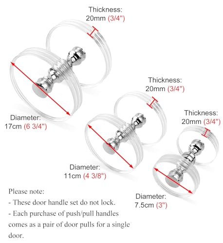 Ensemble de quincaillerie de porte transparente push-pull en acrylique durable - 7