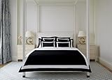 Saferay Green Hotel Luxury 3pc Two Tone Duvet Cover Set-850 Thread Count 100% Organic Cotton Premium Bedding Collection California King Size 102 x 96 Inches Machine Washable (White & Black)