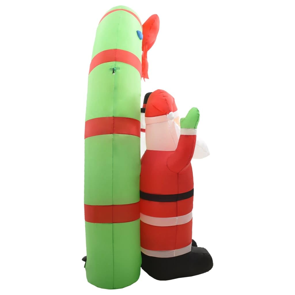 Aufblasbarer Weihnachtsmann und Schneemann Deko Bogen aus Textilgewebe 223cm Höhe mit LED Beleuchtung, selbstaufblasbar, wasserdicht, für Garten, Balkon, Terrasse und Innenbereich