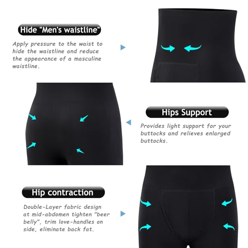 Tummy Control Shapewear Compression Shorts - Waist Compression for Men, High Waist Mens Tummy2