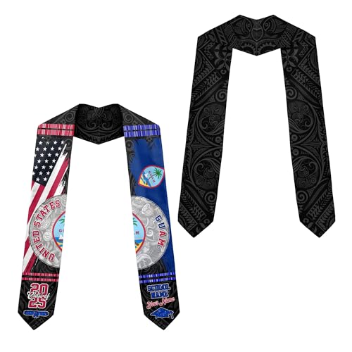 MonkeyVan Personalized Guam Graduation Sash, Custom Guam American Flag Graduation Stole 2025, Guamanas Stole Class of 2025 Guam10