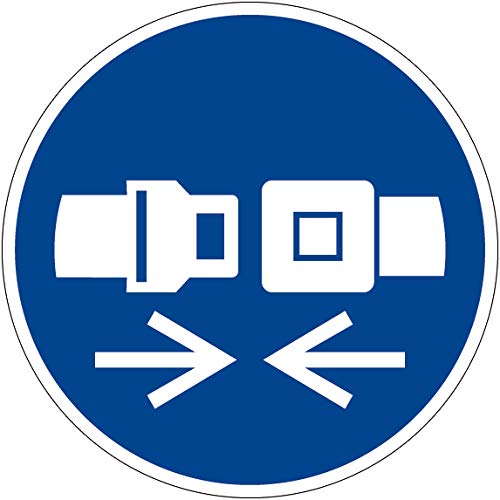 Gebotszeichen - Rückhaltesystem benutzen - Aluminium selbstklebend - 40 cm