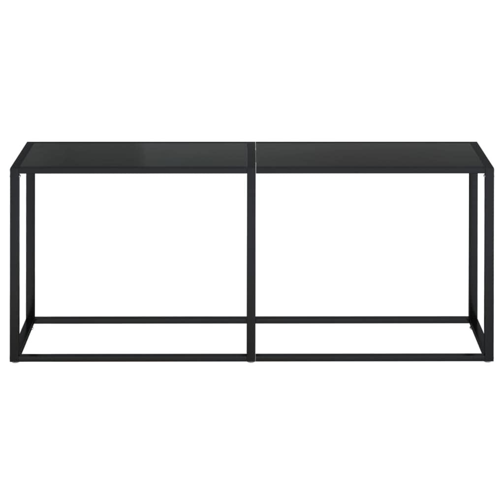 Stolik konsolowy, czarny, 180 x 35 x 75,5 cm, stolik pomocniczy ze szkła hartowanego, do salonu, przedpokoju i sypialni, stabilny mebel
