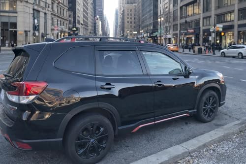 Image of 2019-2024 Tape-On Rain Guards for Subaru Forester Side Window Visor Deflectors, SK Premium Sport Limited Touring, Durable Tinted Vent Shades 2020 2021 2022 2023