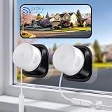 Poleeye 2K Window Cameras for Home Security- 2Packs No-Drill...