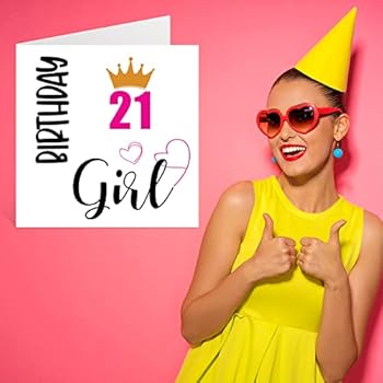 Carte D'anniversaire 21 Ans – Motif Ballons Et Gâteaux, 145