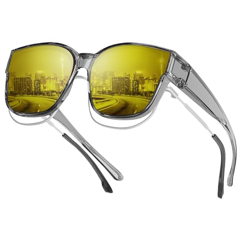 Image of KALIYADI Fit-Over-Glasses Polarized Sunglasses-for-Men Wrap-Around-Sunglasses: Mens Polarized Sunglasses UV400 Protection