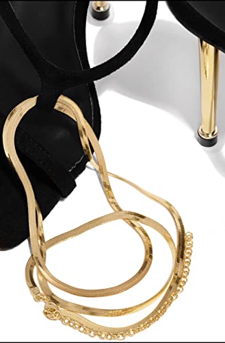 Women’s High Pointy Open toe Stilettos Sandals Comfort Slingback Chain Ankle Strap Heeled Shoes 3.14Inches Pump Dress Party Prom Wedding Shoes4