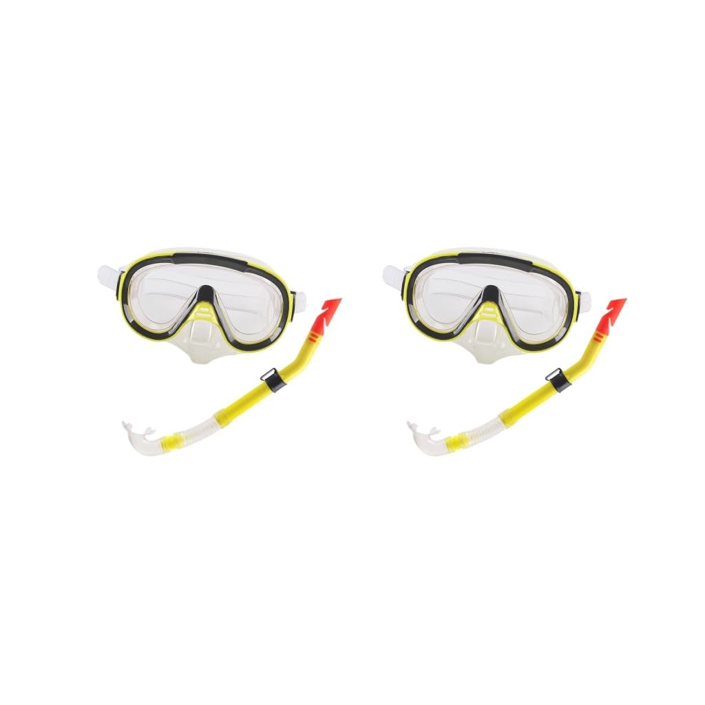 Juego de esnórquel de visión amplia, máscara de buceo, gafas de natación, gafas de buceo para bajo el agua, rojo transparente, 18,5 x 20,5 x 7 cm