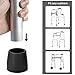 4 Pack Walker Tips 1 1/8 inch Universal Walker Accessories Replacement Rubber Tips for Walkers, Commodes, Shower Chairs and More, Skid-Resistant Traction and Easy Installation(Black)