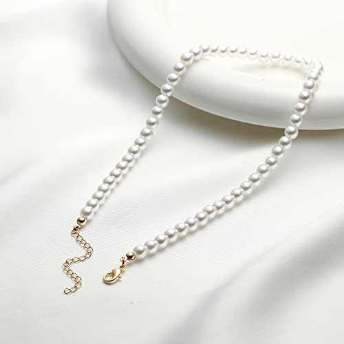 Weddinen Pearl Necklace For Women Dainty White Womens Pearl Choker Necklace Round Pearl Necklace Delicate Jewelry Gifts For Women #TOP4