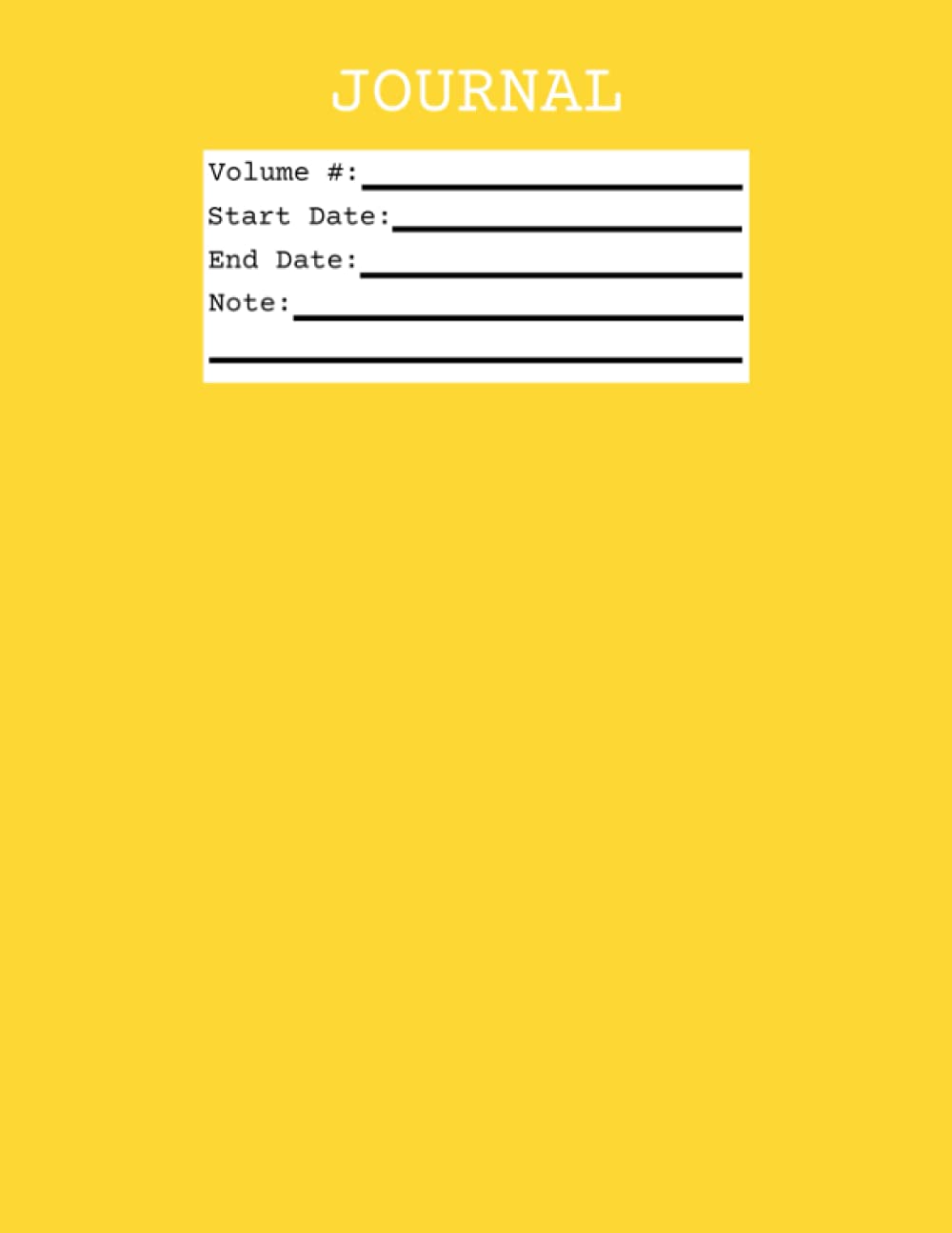 jonページ Journal: Yellow - Labeled Cover - Lined - 150 Pages - 8.5” x 11