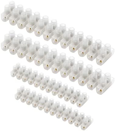 BRACKIT Wire Connectors - Bulk Pack of 12 - Multi Size - Clear Electrical Terminal Blocks - 4 Sizes (3A/5A/10A/15A)  3 Strips Per Size  12 Way Electrical Connectors
