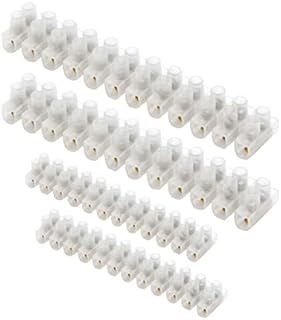 BRACKIT Wire Connectors - Bulk Pack of 12 - Multi Size - Clear Electrical Terminal Blocks - 4 Sizes (3A/5A/10A/15A)  3 Strips Per Size  12 Way Electrical Connectors