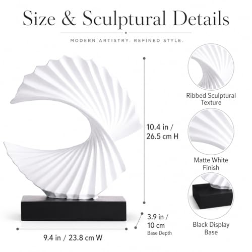 Escultura de Onda Blanca Moderna para Decoración miniatura 2