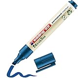 edding 22 Permanentmarker - blau - 1 Stift - Keil-Spitze 1-5 mm - schnell trocknender Permanent Marker - wasserfest, wischfest - für Karton, Kunststoff, Holz, Metall - Universalmarker