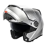 VCAN VX28 Full Face Modular Flip-Up Motorcycle Helmet ECE & DOT Approved, Coolmax Cheek Pad & OTG Ready