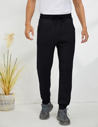 Image of Gihuo Men's Winter Fleece Pants Sherpa Lined Sweatpants Active Running Jogger Pants